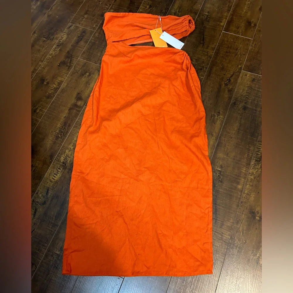 4th & Reckless X Amoka Hamelijnck Sunset Asymmetrical Cut Out Bandeau Dress